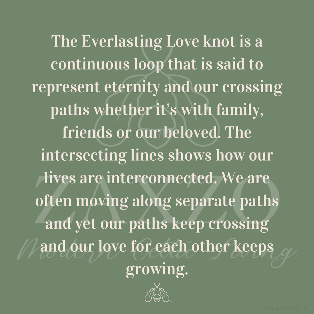 Text explains the meaning of the everlasting love knot.